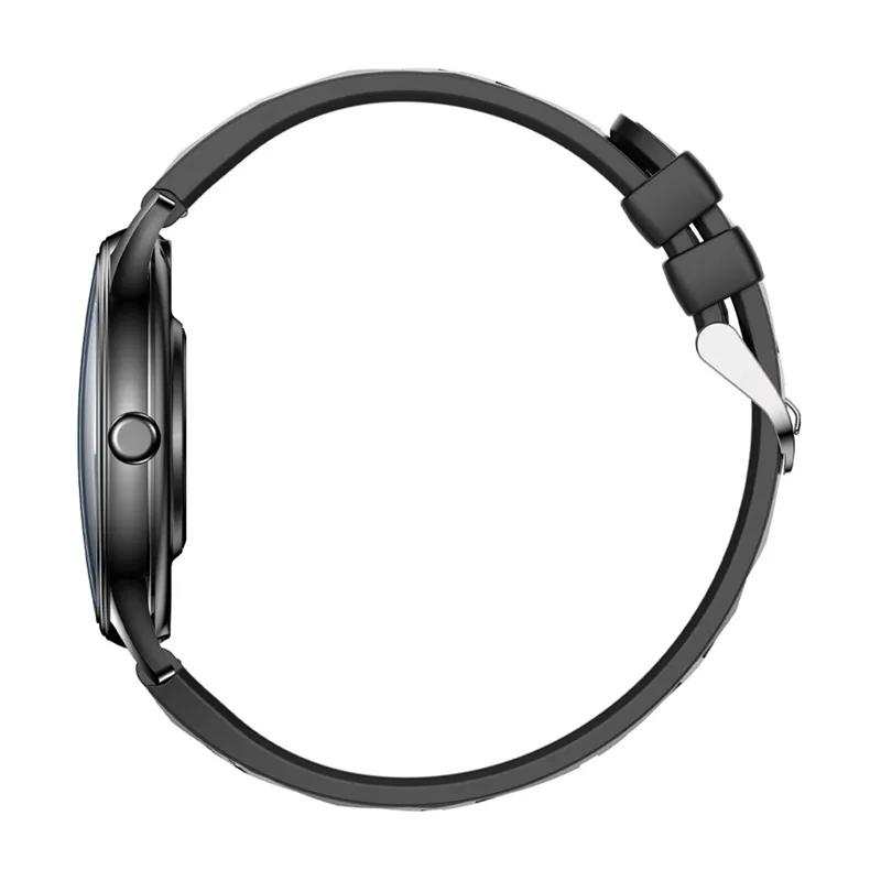 COLMI L28 Smart Watch (black silicone + black leather strap)
